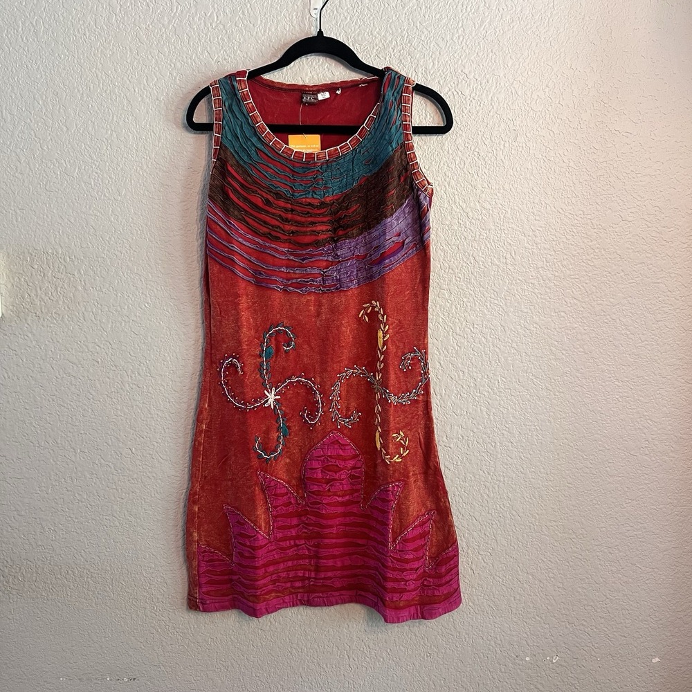 K.P.C. 100% Cotton Handโ Made Boho Dress. Dress Size XXL recognizing Boho style